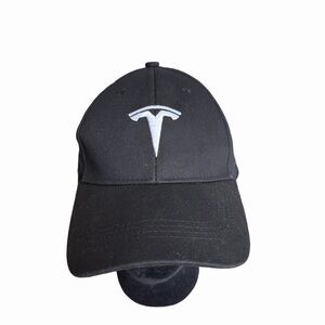 Tesla Black Cap with White Embroidered Logo